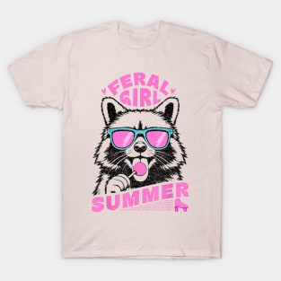 Feral Girl Summer Raccoon T-Shirt